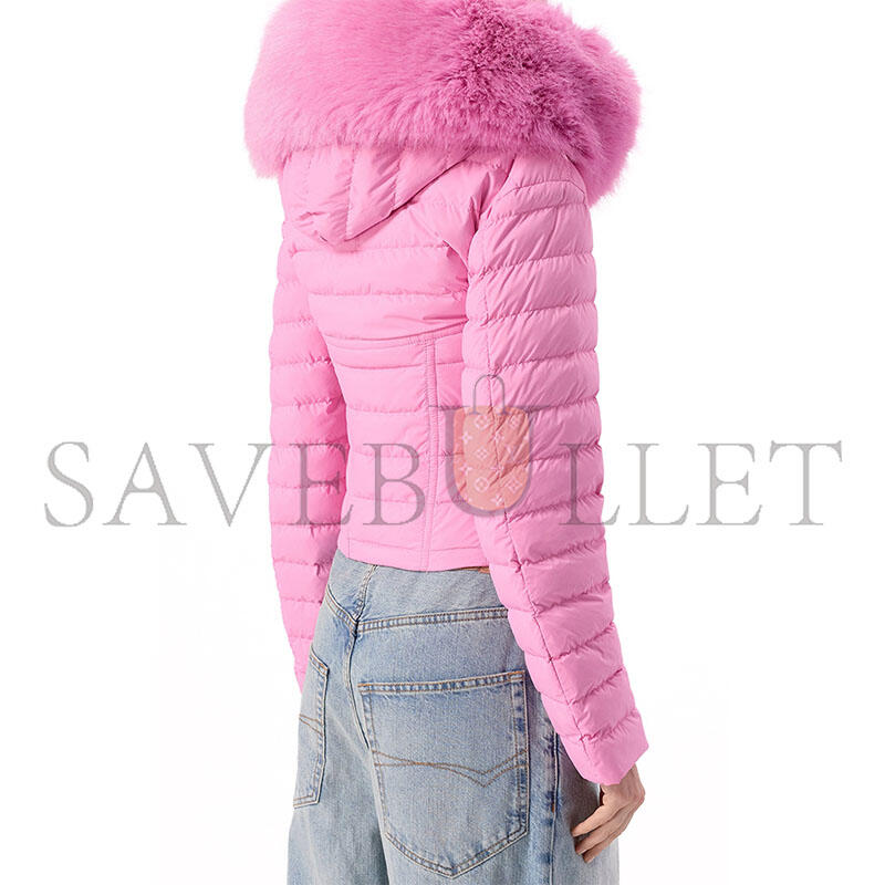 BALENCIAGA HOODED CORSTD PUFFER JACKET PINK 848873 BALENCIAGA HOODED CORSTD PUFFER JACKET PINK 848873